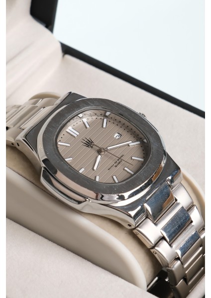 Nautilus Silver Bej Kol Saati