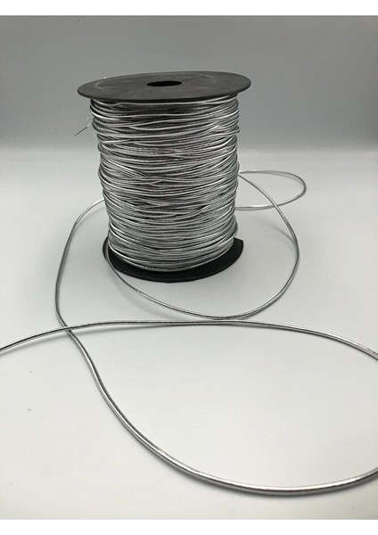 5 Metre Lastikli Dekoratif Simli Monofil Iplik, Bileklik Ipi , Paket Ipi, Simli Lastik, Simli fiyatları