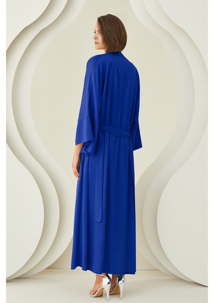 Saks Mavi Uzun Saten Sabahlık fiyatları