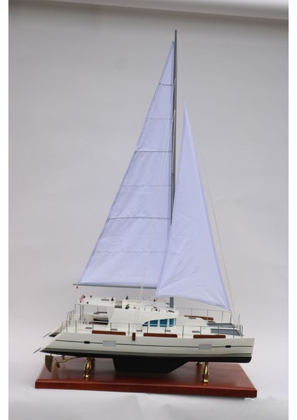 Lagoon 440 Ahşap Koleksiyonluk Model Katamaran El Yapımı Tekne Maketi