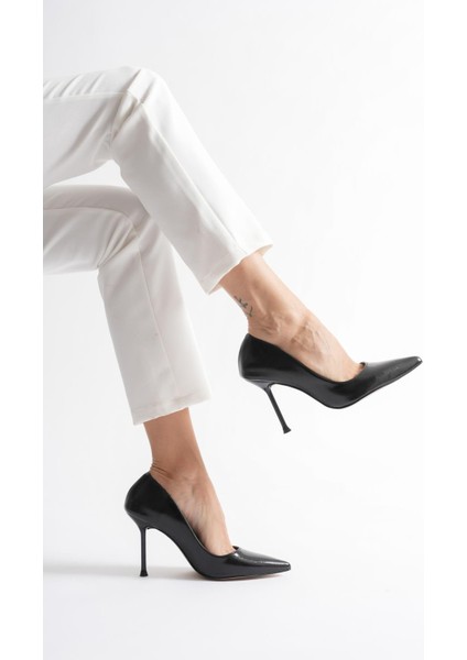 Marvella Kadın Kahve Deri Sivri Burun Yüksek İnce Topuklu Ayakkabı Stiletto (9.5 CM) indirimleri