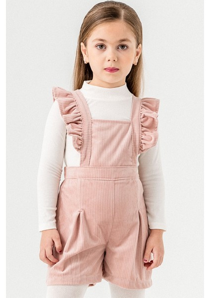 Pembe Kız Çocuk Kadife Fitilli Salopet 22688 fırsatları