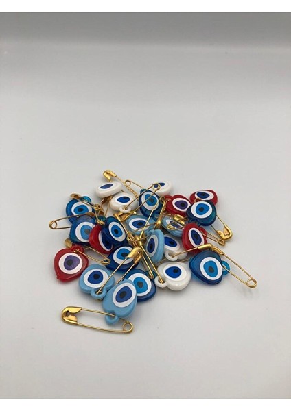 Nazar Boncuğu Sarı Çengelli Iğneli Karışık Renkli 50 Adet