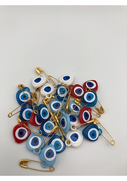 Nazar Boncuğu Sarı Çengelli Iğneli Karışık Renkli 50 Adet modelleri