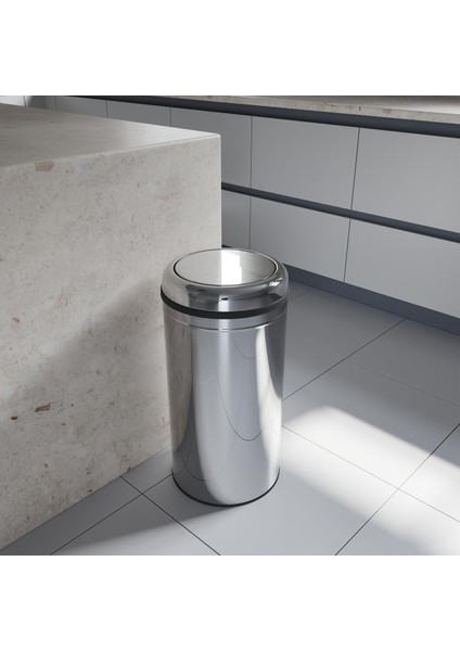 Basic Çöp Kovası - Sallanır Kapaklı 45 L, Parlak Krom Paslanmaz fiyatları