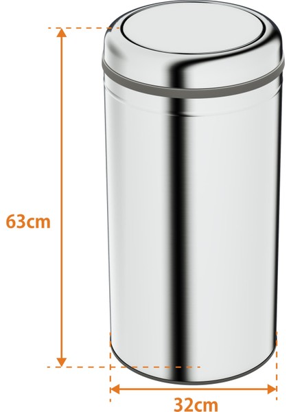 Basic Çöp Kovası - Sallanır Kapaklı 45 L, Parlak Krom Paslanmaz indirimleri
