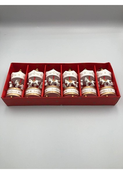 6lı Set Atlı Karınca Mini Beyaz Nostaljik El Yapımı Hediyelik Süs Yılbaşı Hediyeliği Özel Gün fırsatları