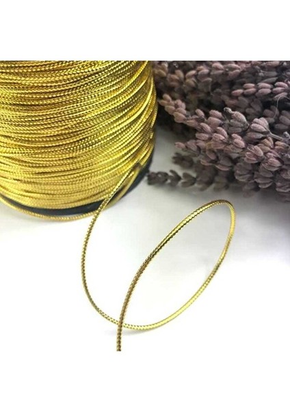 10 Metre (Altın - Gümüş) Rengi Dekoratif Simli Monofil Iplik, Bileklik Ipi, Takı Ipi, Paket Ipi fiyatları