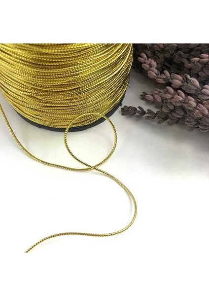 10 Metre (Altın - Gümüş) Rengi Dekoratif Simli Monofil Iplik, Bileklik Ipi, Takı Ipi, Paket Ipi modelleri