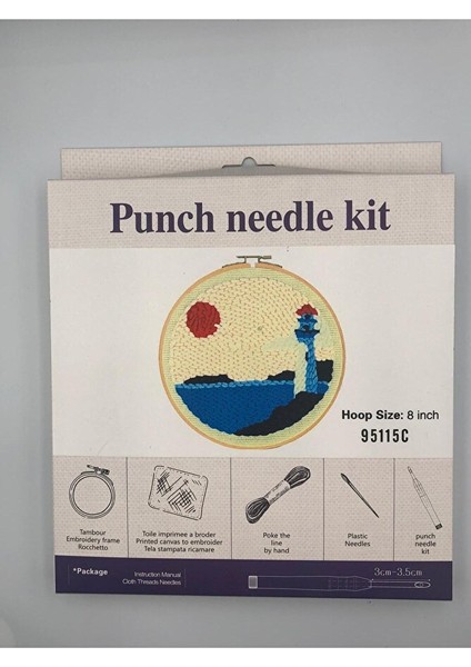 Kolay Başlangıç Seviye Yün Punch Kiti, Punch Nakış Seti, Çocuklar Için Kit, Yün Kiti