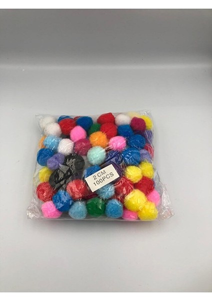 100 Adet Renkli Ponpon 2 cm