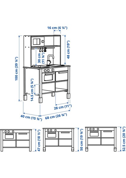 Silltrut Oyun Mutfağı Gri 68X40X100 cm fiyatları