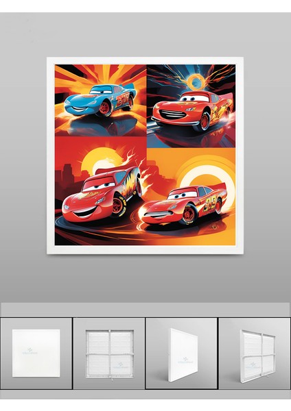 Şimşek Mcqueen Avize, 60X60 Çocuk Odası Avize, 60WATT, Estetik Kare, Yapay Zeka Tasarım Avize,galeri modelleri