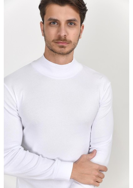 Süperlife Yarım Balıkcı Uzun Kollu Dar Kalıp Ince Erkek Sweatshirt Spr 2019K20