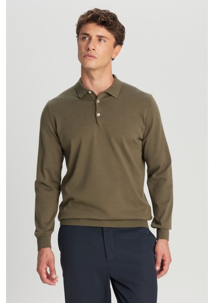 Pamuklu Standart Fit Normal Kesim Polo Yaka Triko Kazak modelleri