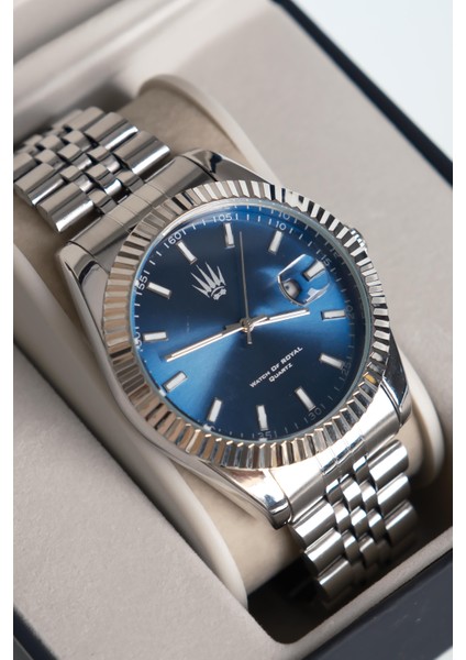 Crest Line Silver Mavi Kol Saati