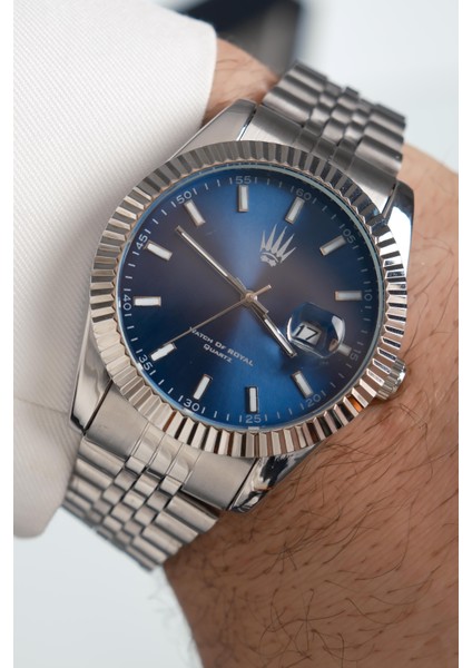 Crest Line Silver Mavi Kol Saati fiyatları