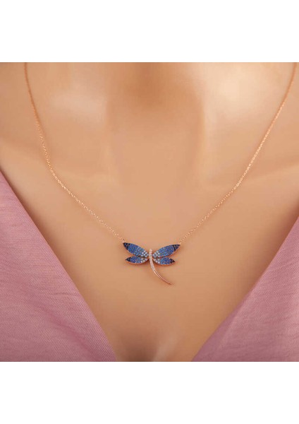 Gümüş Rose Yusufçuk Kadın Kolye (BC-9CC038)