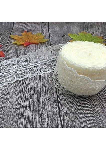 20 Metre Çift Katlı Güpür Dantel Kurdele ( En : 4,5 Cm)