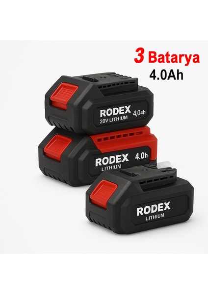 Rodex 20V Akülü 4’lü Şarjlı Matkap Seti Darbeli Matkap, Vidalama, Somun Sıkma ve Taşlama Makinesi indirimleri