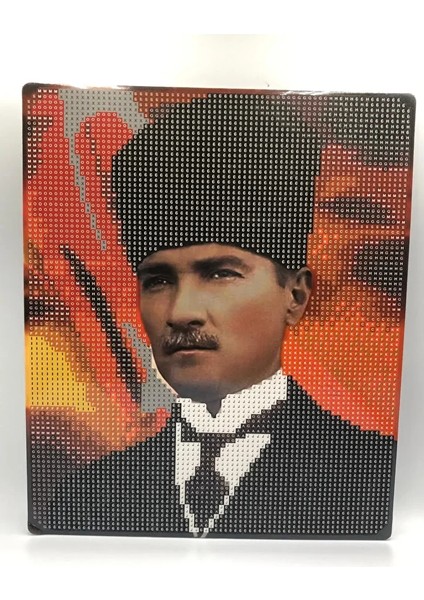21X25 Atatürk Boncuklu Taş Işleme Mozaik Elmas Goblen Tablo Resim Boncuk Puzzle, Boncuk, Taş Işleme