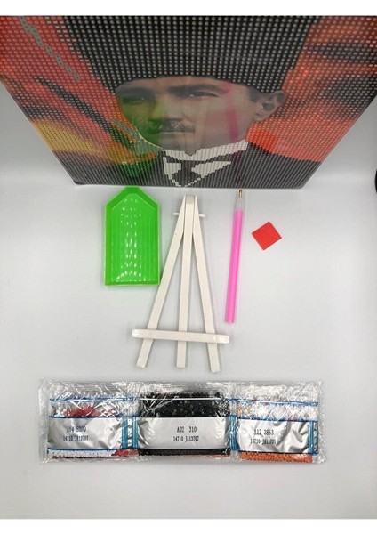 21X25 Atatürk Boncuklu Taş Işleme Mozaik Elmas Goblen Tablo Resim Boncuk Puzzle, Boncuk, Taş Işleme indirimleri