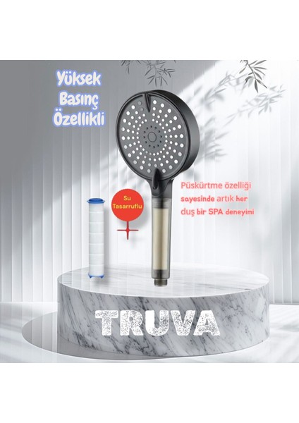 1 Adet Yedek Filtreli Su Tasarruflu Kireç Önleyici Özellikli Duş Başlığı