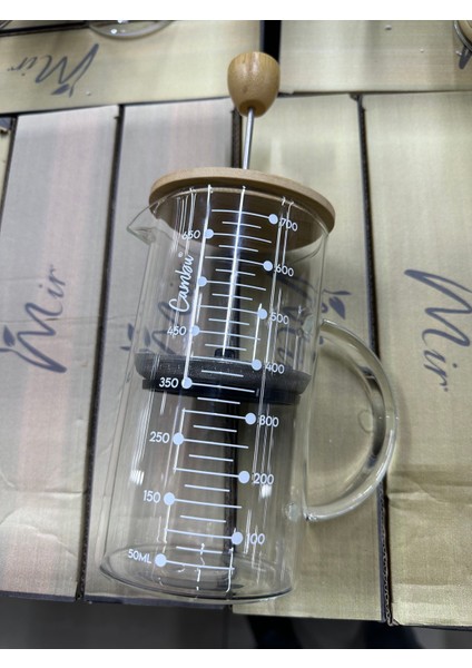 Cam French Press 700 ml – Ahşap Kapaklı Kahve ve Çay Demleme Potu fiyatları