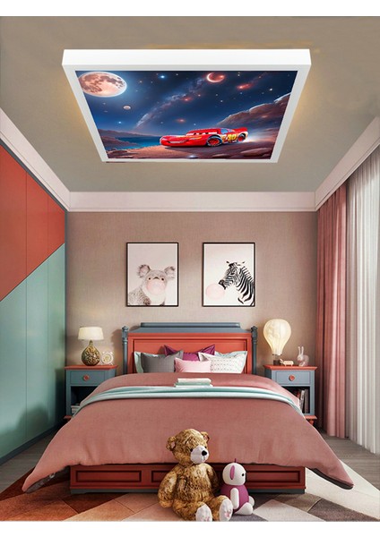 Şimşek Mcqueen Avize, 60X60 Çocuk Odası Avize, 60WATT, Estetik Kare, Yapay Zeka Tasarım Avize, Uzay fiyatları