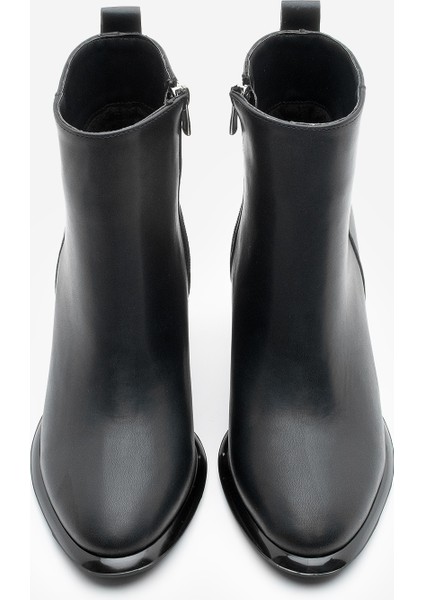 Kadın Dikiş Detaylı Kalın Topuklu Bot Kanis Siyah