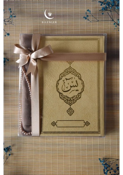 Termo Deri Yasin Kitabı Eşarp ve Inci Tesbih Mevlüt Seti 1 Adet