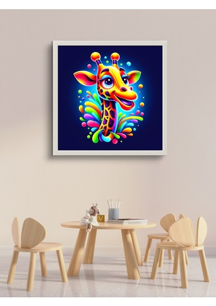 Sevimli Şapşik Zürefa LED Tablo – 60X60 cm | Sıva Üstü Montajlı, Tak-Çalıştır Sistem, Arapuarlı fiyatları