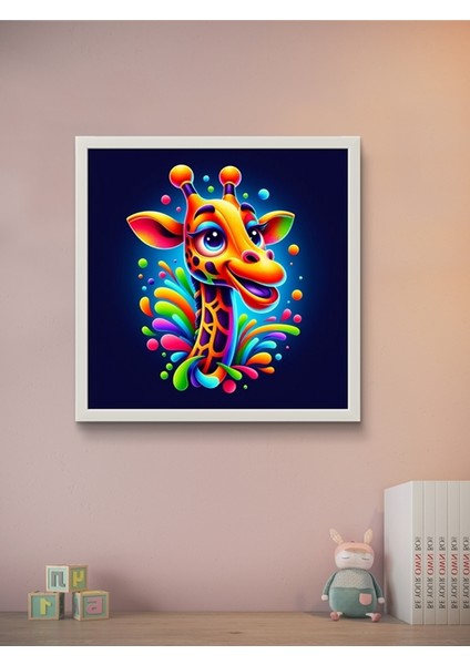 Sevimli Şapşik Zürefa LED Tablo – 60X60 cm | Sıva Üstü Montajlı, Tak-Çalıştır Sistem, Arapuarlı modelleri