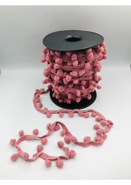 3 Metre Şerit Ponpon Dekoratif Şerit Metrelik Ponpon Re Nkli Ponpon