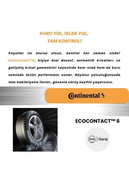 205/50R17 93V Xl Continental Ecocontact6 - 2024 Yaz indirimleri