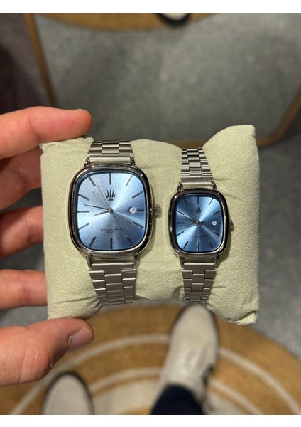 Çift Saati Classic Time Silver Mavi Kol Saati