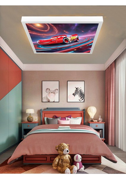 Şimşek Mcqueen Avize, 60X60 Çocuk Odası Avize, 60WATT, Estetik Kare, Yapay Zeka Tasarım Avize, Uzay fiyatları