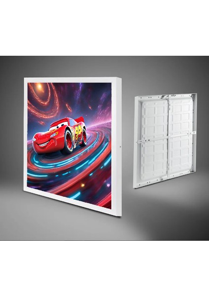 Şimşek Mcqueen Avize, 60X60 Çocuk Odası Avize, 60WATT, Estetik Kare, Yapay Zeka Tasarım Avize, Uzay modelleri