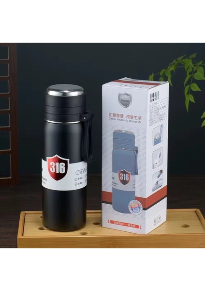 Paslanmaz Çelik Matara Termos Su Şişesi 500 ml Vakumlu Kapak - Siyah fiyatları