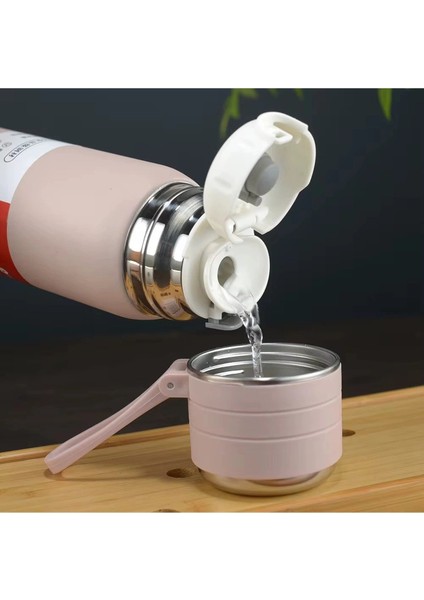 Paslanmaz Çelik Matara Termos Su Şişesi 500 ml Vakumlu Kapak - Siyah fırsatları