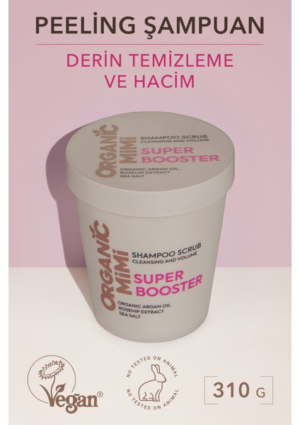 Peeling Şampuan Argan & Deniz Tuzu 310 G | Saç Peeling ve Arındırıcı Şampuan 1 Arada Super Booster