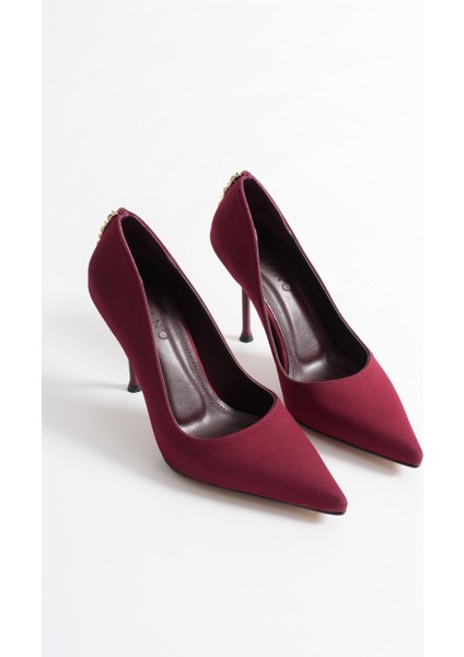 Lunara Kadın Siyah Nubuk Gold Aksesuarlı Sivri Burun Yüksek İnce Topuklu Ayakkabı Stiletto (9.5 CM) fiyatları