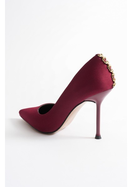 Lunara Kadın Siyah Nubuk Gold Aksesuarlı Sivri Burun Yüksek İnce Topuklu Ayakkabı Stiletto (9.5 CM) fırsatları