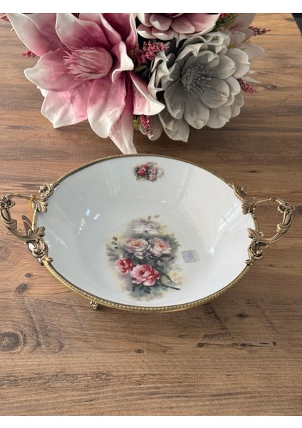 Antique Kulplu Yuvarlak Sunum Kase fiyatları