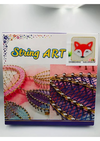 20X20 cm Filografi Başlangıç Seti, Çivi Çakma ve Renkli Filografi Seti, Çocuklar Için, Unisex