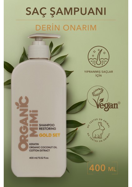 Yıpranmış Kuru Saçlar Için Şampuan, Saç Onarıcı Doğal Şampuan Coconut & Keratin, 400 ml