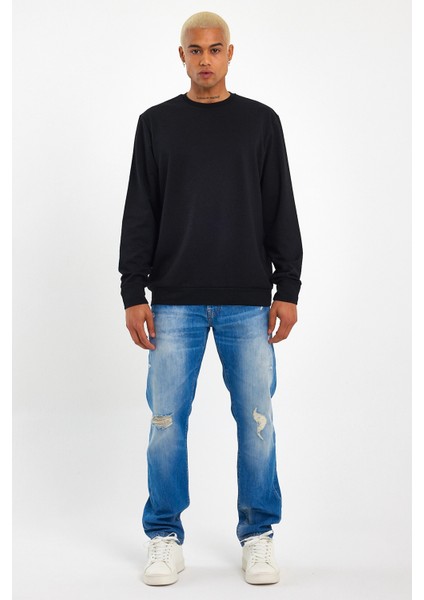 Süperlife Erkek Bisiklet Yaka Regular Fit Ince Sweatshirt Spr 20K30