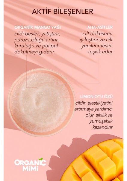 Vücut Peelingi Mango Gold Doğal Nemlendirici Besleyici Vegan Vücut Peeling Çilek Bacak, 250 G fiyatları