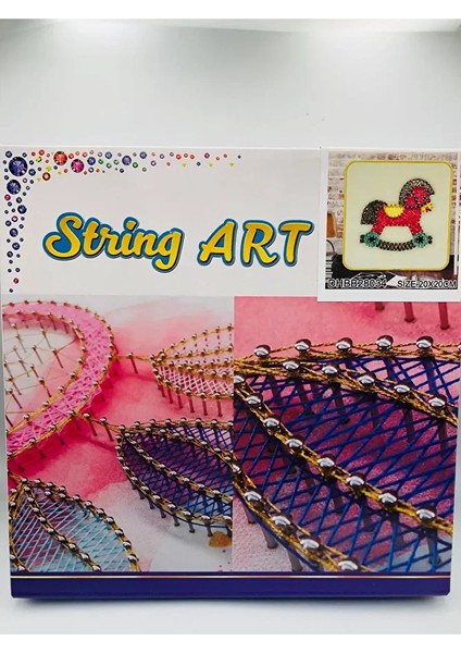 20X20 cm Filografi Başlangıç Seti, Çivi Çakma ve Renkli Filografi Seti, Çocuklar Için, Unisex