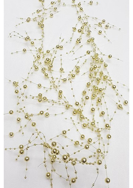 120 cm Gold Misinalı Şerit Inci Saçak Inci Boncuk Şerit Çiçek Süsleme Dekorasyon Boncuğu